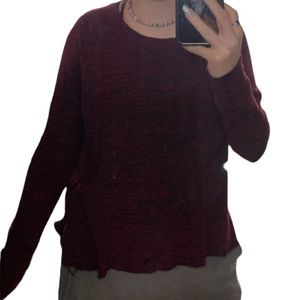 American Eagle Outfitters Burgundy Heather Black Sweater